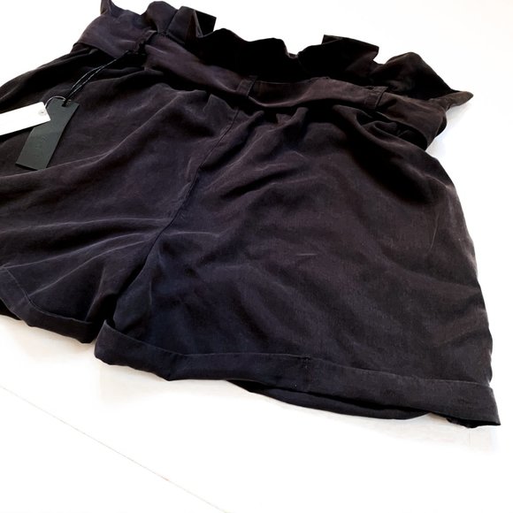 NWT anthropologie black paperbag utility shorts M - Picture 7 of 8